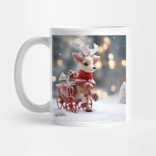 Cute reindeer on snow Mug